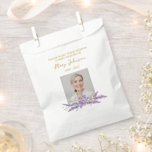 Lavender Seed Packet Memorial Funeral Favour Bags