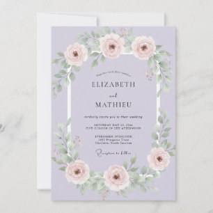 Lavender Serene Floral Wedding Invitation
