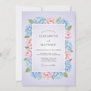 Lavender Serene Hydrangea Wedding Invitation