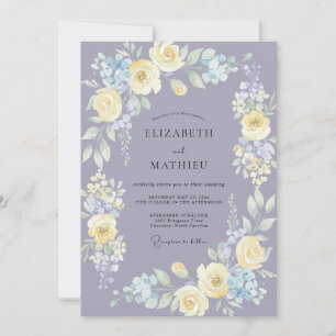 Lavender Serene Spring Watercolor Wedding Invitation