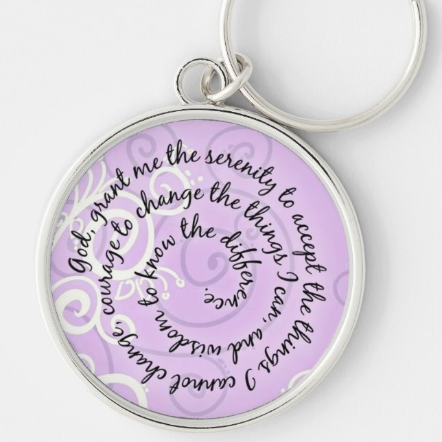 Lavender Serenity Prayer Keychain (Front)