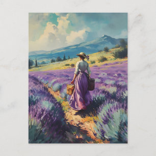 Lavender Serenity: Vintage Provence Postcard