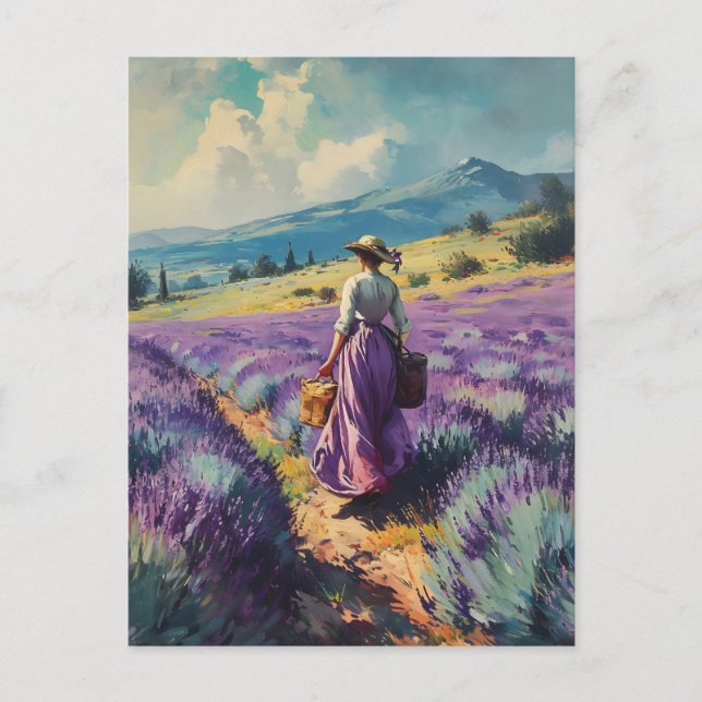 Lavender Serenity: Vintage Provence Postcard (Front)