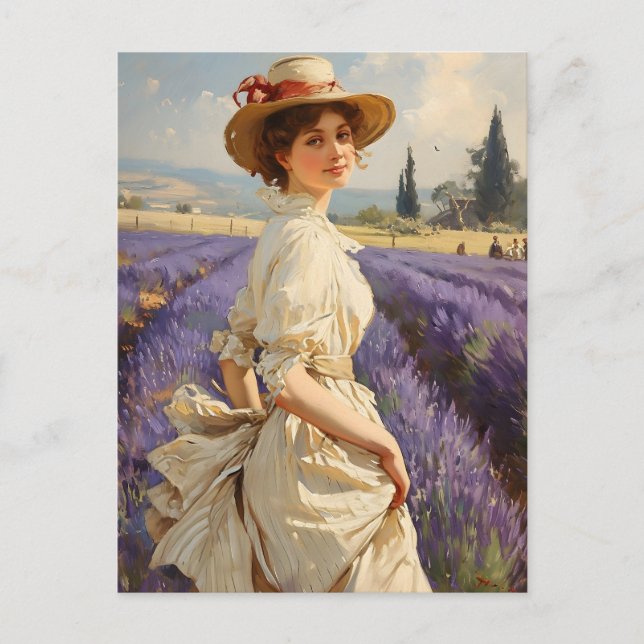Lavender Serenity: Vintage Provence Postcard (Front)