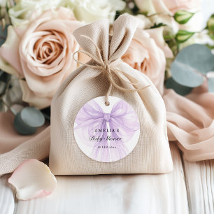 Lavender Sheer Bow Feminine Favour Tags