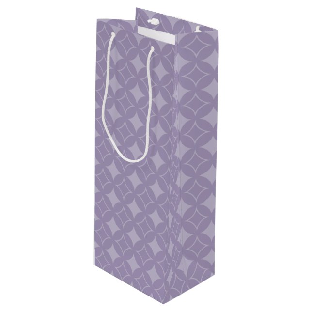 Lavender shippo pattern wine gift bag (Front Angled)
