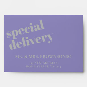 Lavender Silver home special delivery newly weds Envelope
