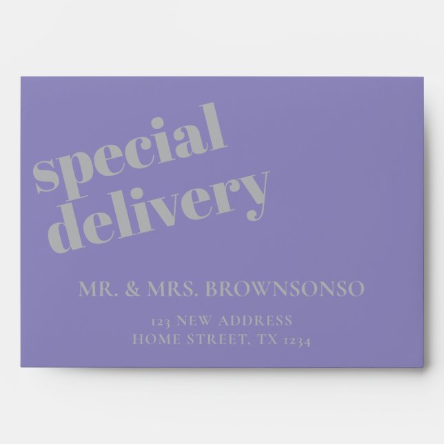 Lavender Silver home special delivery newly weds Envelope (Front)
