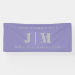 Lavender Silver Simple Wedding day party Banner