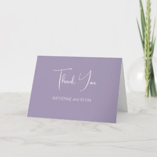 Lavender Simple Wedding Thank You Card