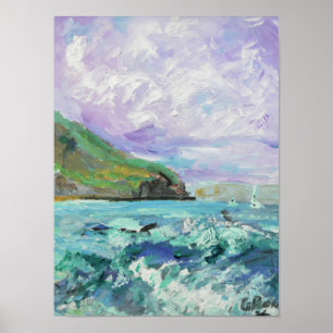 Lavender Sky & Coastal Headland Poster