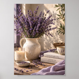 Lavender Slow Living Wall Art Cottagecore Botani