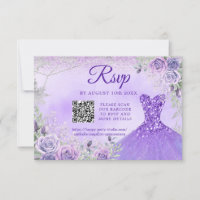 Lavender Snowflake Christmas Quinceañera 15th QR