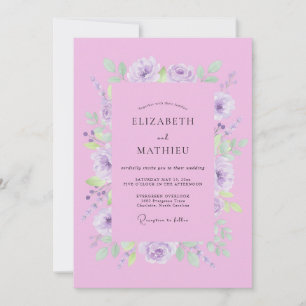 Lavender Soft Bloom Romance Wedding Invitation