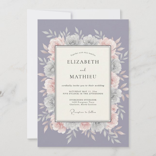Lavender Soft Bloom Wedding Invitation (Front)