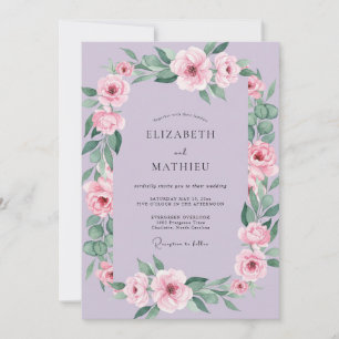 Lavender Soft Blossom Romance Wedding Invitation