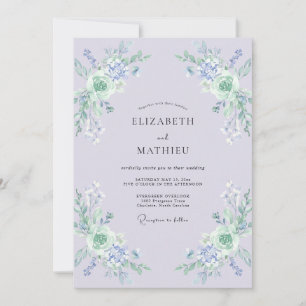 Lavender Soft Botanical Bloom Wedding Invitation