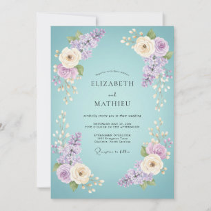 Lavender Soft Botanical Romance Wedding Invitation