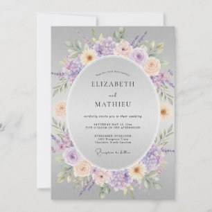 Lavender Soft Floral Embrace Wedding Invitation