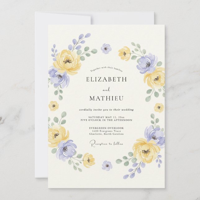 Lavender Soft Meadow Wedding Invitation (Front)