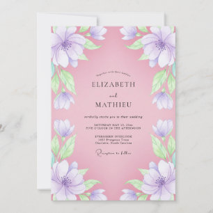 Lavender Soft Petal Bloom Wedding Invitation