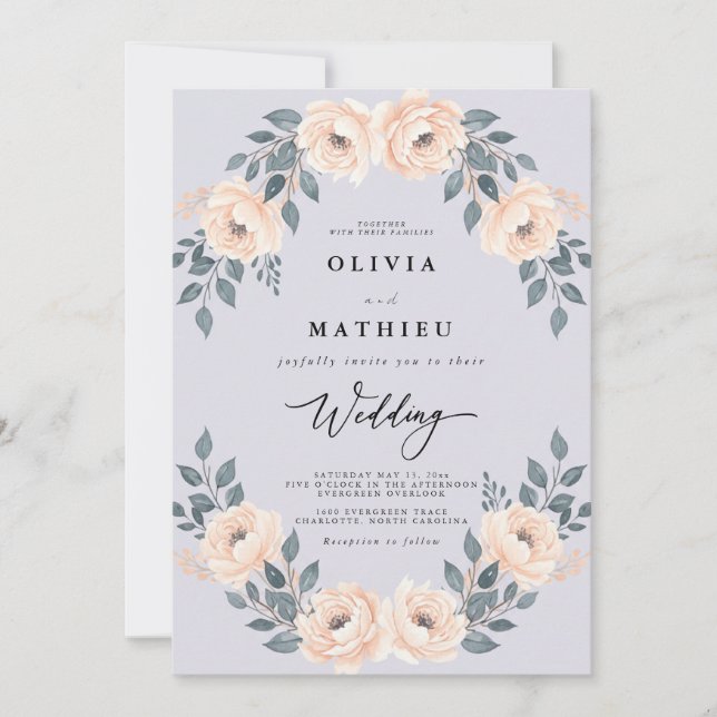 Lavender Soft Romantic Spring Wedding Invitation (Front)