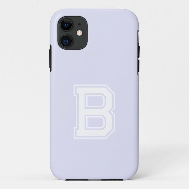 Lavender Solid Colour | Minimalist Monogram Case-Mate iPhone Case (Back)