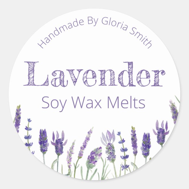 Lavender Soy Wax Melts Classic Round Sticker (Front)
