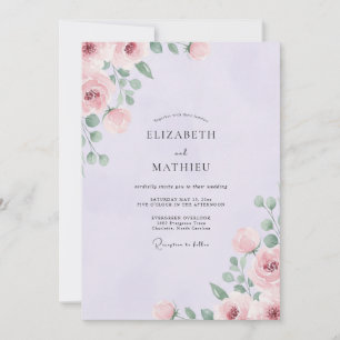 Lavender Splendid Rose Wedding Invitation