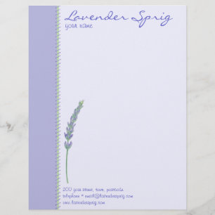 Lavender Sprig Letterhead Template