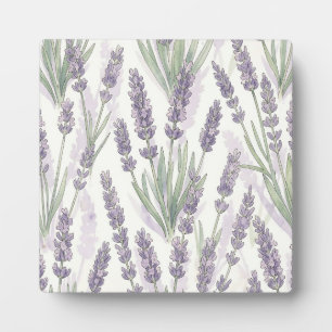 Lavender Sprigs Watercolor Botanical Pattern Plaque