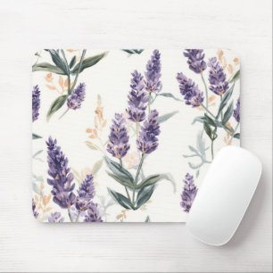 Lavender Sprigs Watercolor Botanical Purple Floral Mouse Pad