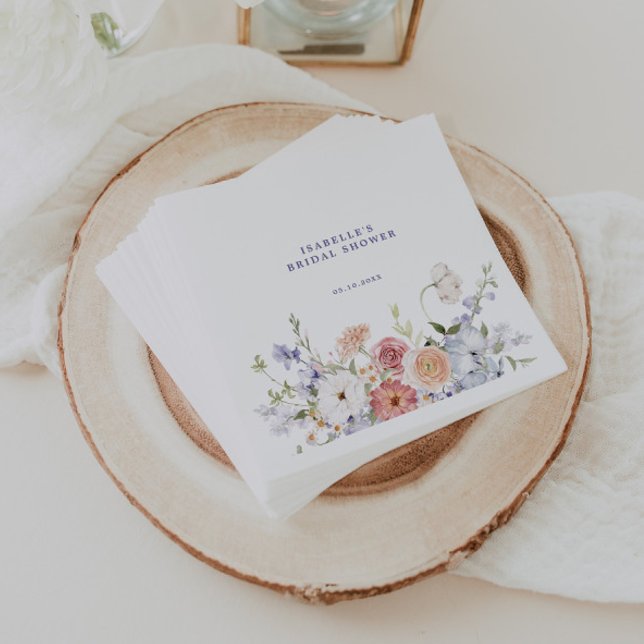 Lavender Spring Floral Bridal Shower Napkin (Creator Uploaded)