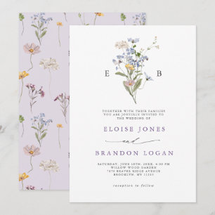 Lavender Spring Wildflower Meadow Garden Wedding   Invitation
