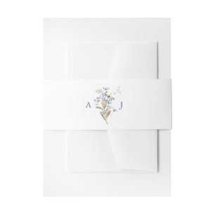 Lavender Spring Wildflower Meadow Garden Wedding Invitation Belly Band