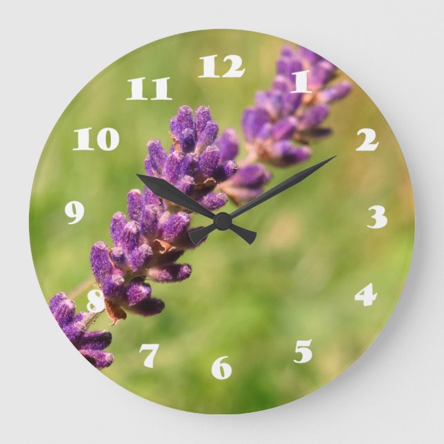 Lavender Stalk Photo Wall Clock (Front)