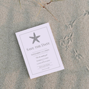 Lavender Starfish Monogram Photo Save The Date
