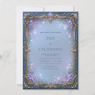 Lavender Starlight Filigree Wedding Invitation
