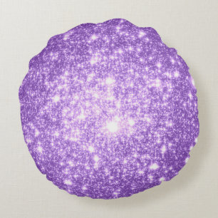 Lavender Stars Round Pillow