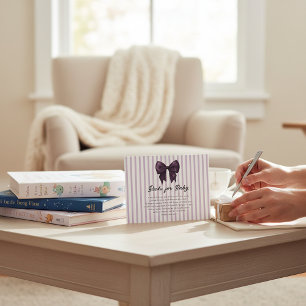 Lavender Stripe Book Gift Request Card