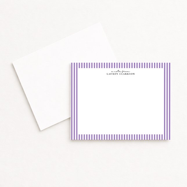 Lavender Stripe Border Note Card (Creator Uploaded)