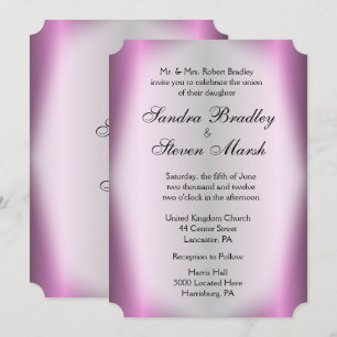 Lavender Stripe Wedding Invitation  5"x 7"