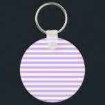 Lavender Striped Key Ring<br><div class="desc">Pastel purple and white stripes</div>