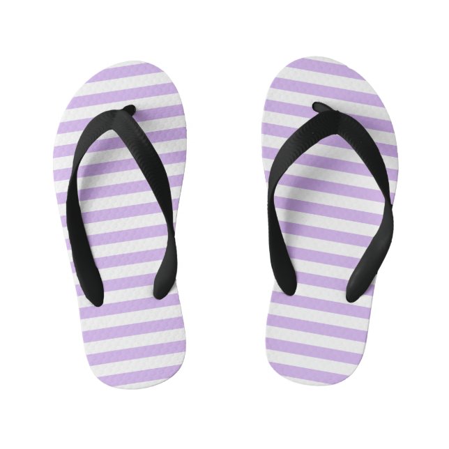 Lavender Striped Kid's Jandals (Footbed)