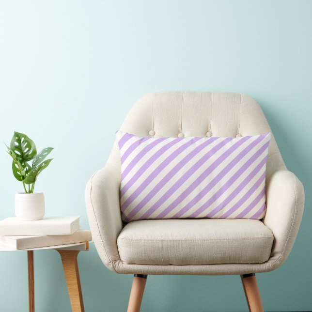 Lavender Striped Lumbar Cushion (Chair)