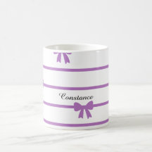 Lavender stripes bows coquette with name