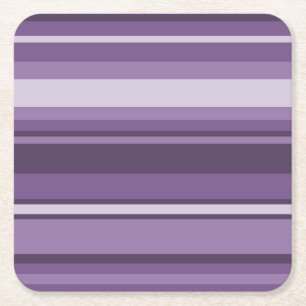 Lavender stripes square paper coaster