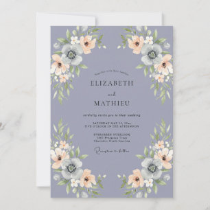 Lavender Subtle Floral Romance Wedding Invitation