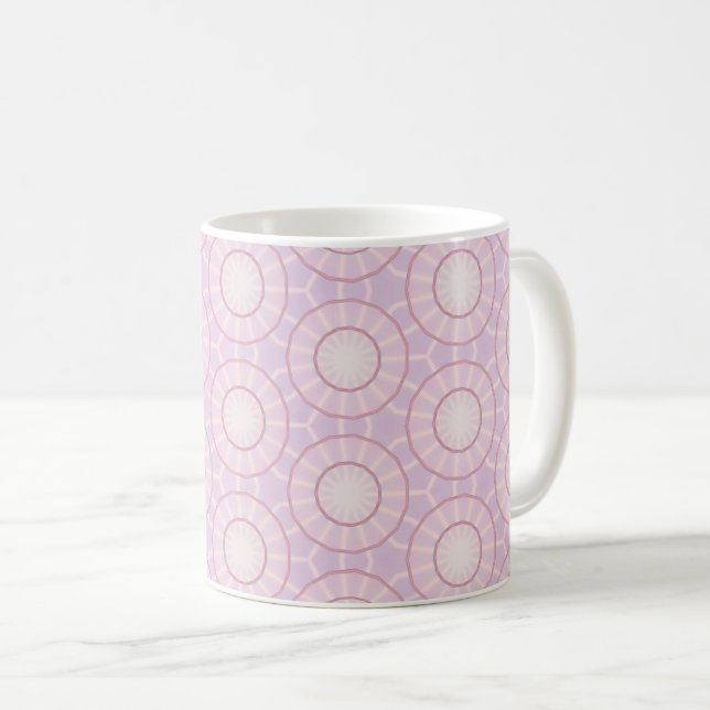 Lavender Sunburst Geometry Coffee Mug (Front Right)