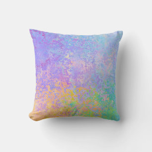 Lavender Sunrise Pastel Neon Alcohol Ink Abstract Cushion